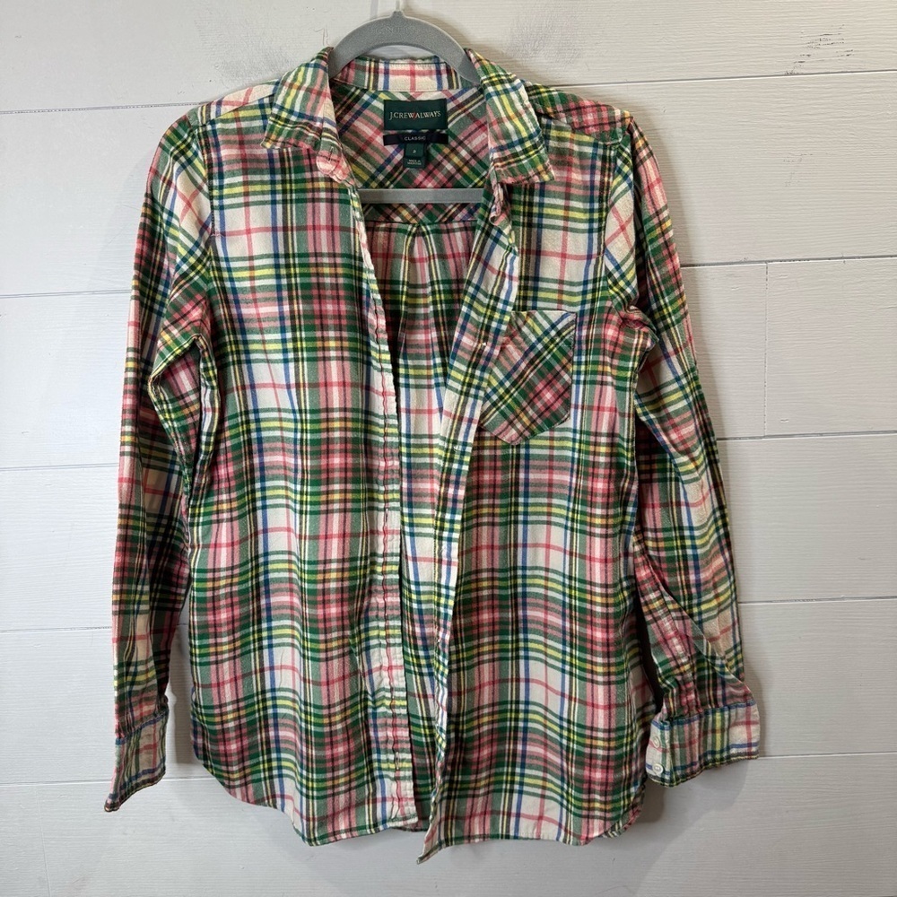 J. Crew Always Women's Plaid Button Front Shirt Size 2